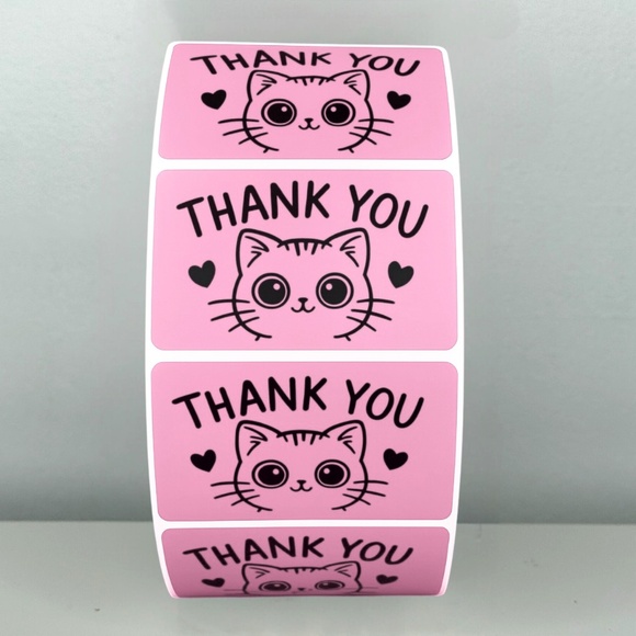 Thank You Cat Stickers – Cute Packaging Labels for Small Business Orders 2" - Picture 9 of 11